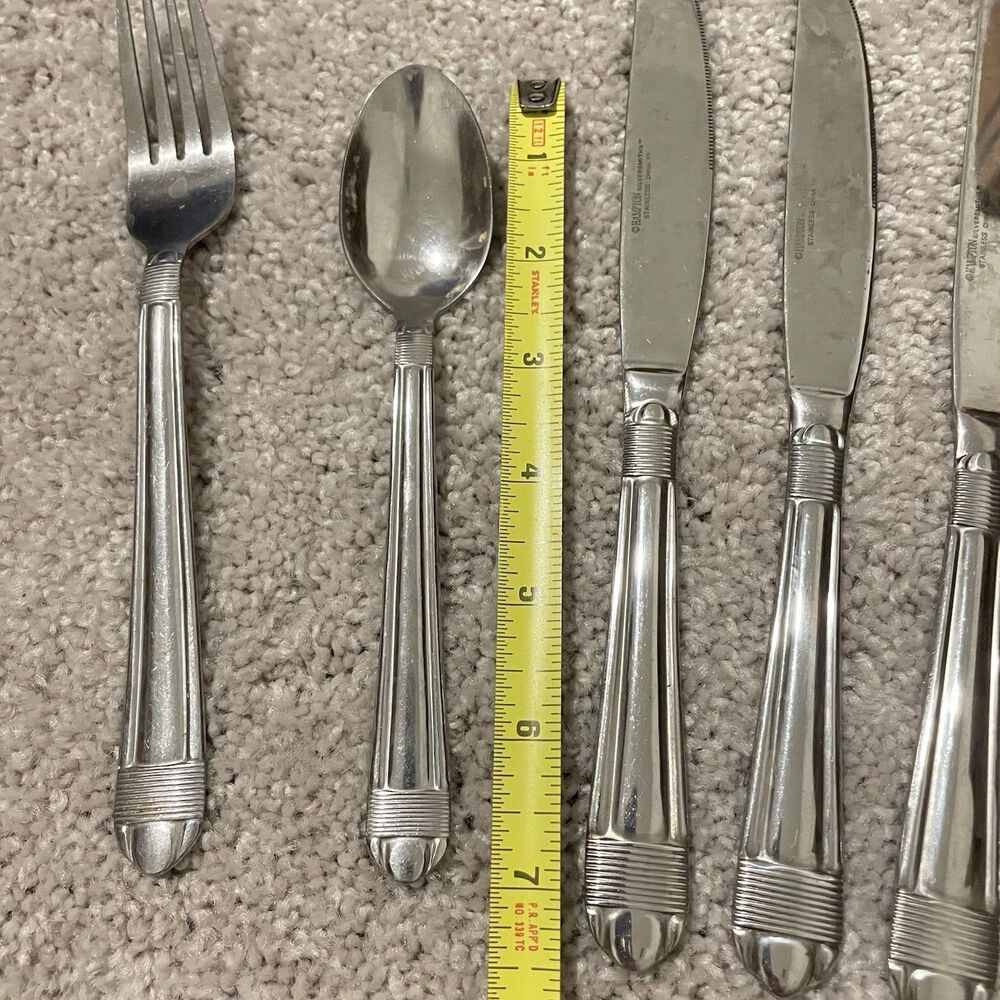 Hampton Silversmiths Stainless Steel Flatware Lot 13pcs Forks Spoons Knives - Picture 3 of 6